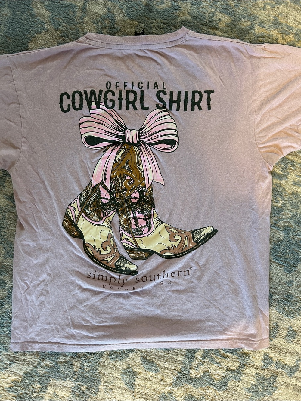 Simply southern cowgirl bow camo boot shirt